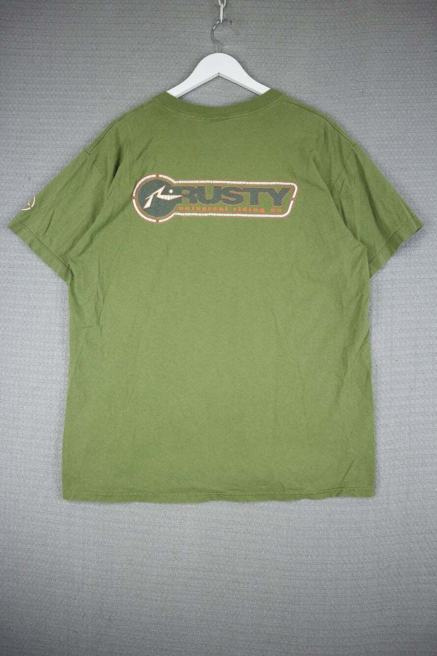 Rusty Thrashed Mens Skater Y2K Tee Large